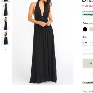 Black bridesmaids backless dress medium halter